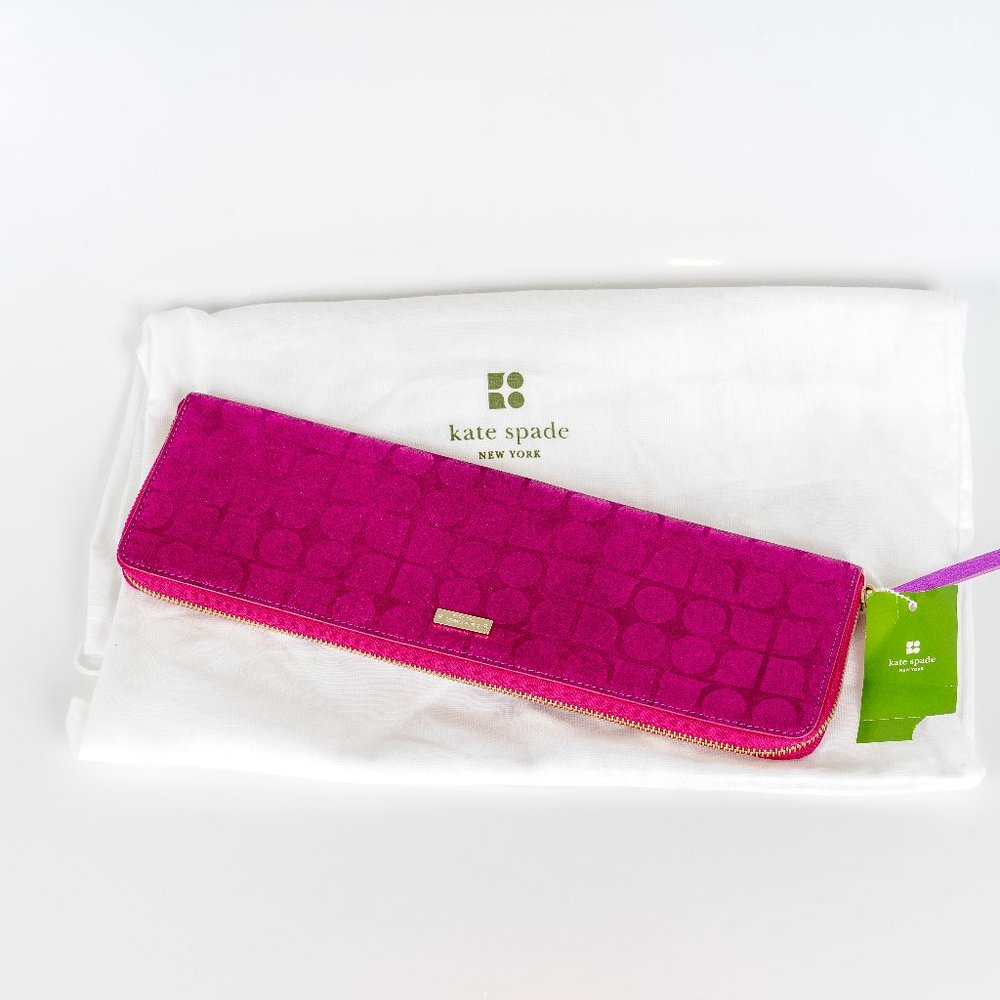 NWT Kate Spade fuchsia new buck clutch